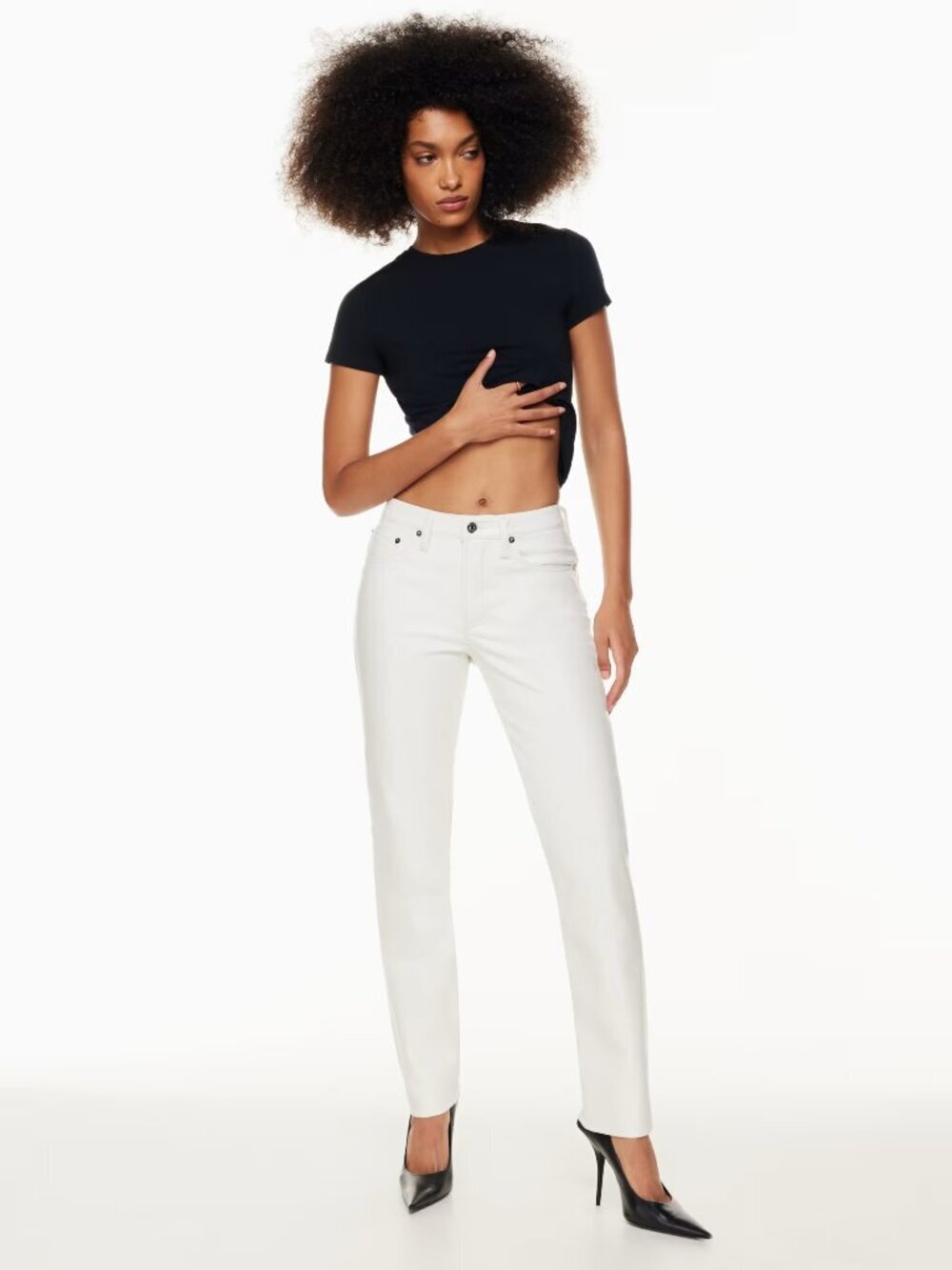 NWT AGOLDE Lyle Lace White Recycled Leather High Rise Straight Pants, Size 24